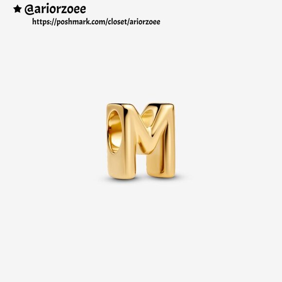 Pandora Letter M Alphabet Mini Charm|Pendant - Picture 1 of 2